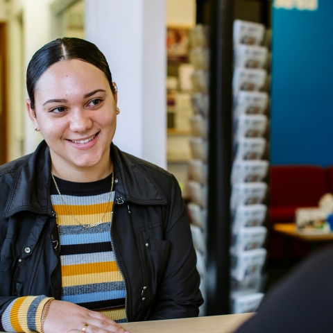 Female student smiling