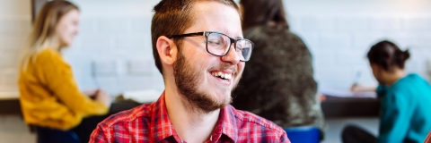 Male student smiling